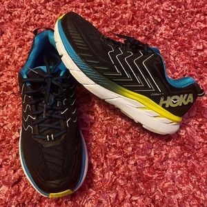 Black, Blue, Yellow Hoka Shoes